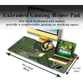thumbnail image 3 of Full Desk Mat Green Gaming Mousepad XXL, Large Desk Pad for Keyboard and Mouse, Neutral Mouse Pad Waterproof Non-Slip Rubber Base, 35.4" X 15.7" for Work/Game/Office/Home Monstera Leaves Anime, 3 of 6