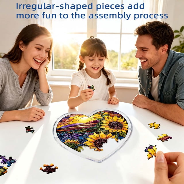 Tong DIY Acrylic Puzzle Window – Sunflower Theme – Create A Dreamy Light And Shadow For Your Home (20cm/7.4inch)