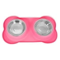 thumbnail image 5 of Internet's Best Bone Dog Bowl Set - Pink - 2 Large Dog Bowls, 5 of 7