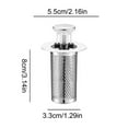 thumbnail image 5 of HAXMNOU Over The Sink Dish Drainer Drying Rack Stainless Steel Floor Drain Filter New Bathtub Sink Strainer Up Sink Filter Rustproof Sink Strainer Bathroom Sink Strainer for Kitchen Bathtub (C), 5 of 9