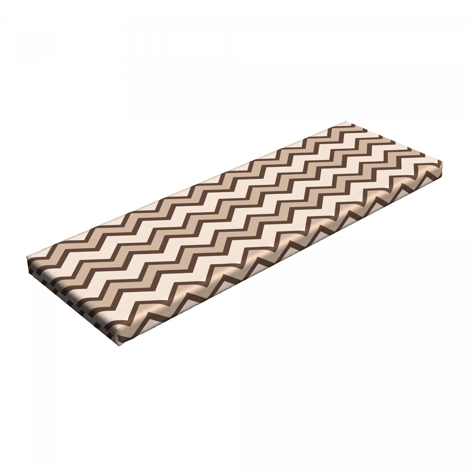 Tan Bench Pad, Classic and Fashionable Chevron Zigzag Pattern Waves