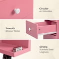 thumbnail image 4 of Ktaxon Foldable Nail Table w/Dust Collector, Lockable Wheels, 2 Drawers, Pink, 4 of 10
