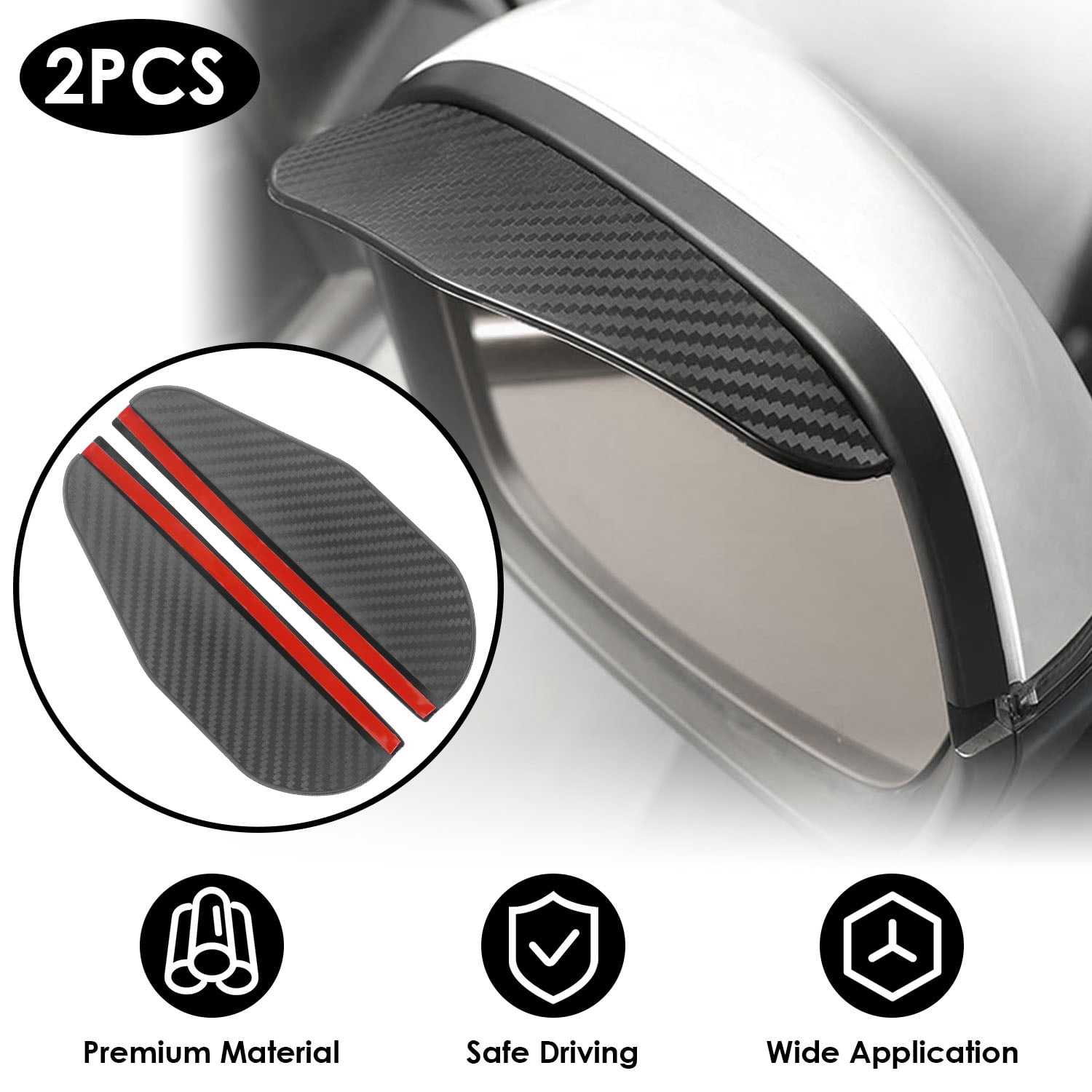 iMountek 2Pcs Car Side Mirror Rain Guard Mirror Rain Visor Guard Rear