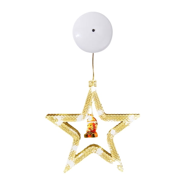 Farol de adorno navideño, luz LED colgante de silueta para ventana navideña Estrella