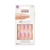 KISS Gel Fantasy Nail Kit, Long Length, Pink, Freshen Up, 24 Pc