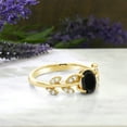 thumbnail image 7 of Gem Stone King 18K Yellow Gold Plated Silver 0.91 Ct Oval Black Onyx Greek Olive Vine Branch Engagement Ring, 7 of 7