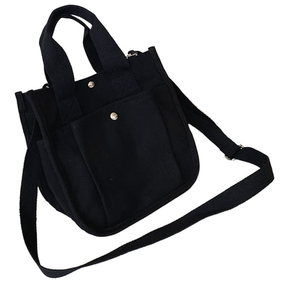 OULII Black Canvas Tote Bag for Everyday Use Stylish and Durable