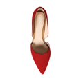 thumbnail image 3 of YDN Women Comfortable Pointy Closed Toe Pumps Kitten Low Heel Slip-on D'Orsay Office Party Dressy Wedding Shoes Size 9 Red, 3 of 4