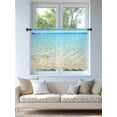thumbnail image 4 of Sheer Curtains 54 Inch Length, Beach Ocean Semi Sheer Curtains Light Filtering Window Treatment, Blue Sky Sea Waves Nature Landscape Privacy Voile Drapes for Living Room Bedroom 52x54 Inch, 4 of 7
