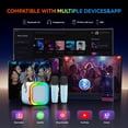 thumbnail image 4 of Máquina de karaoke Peski portátil Bluetooth con 2 micrófonos, color azul, 4 of 6