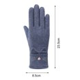 thumbnail image 5 of Womens Winter Suede Gloves With Touch Screen Texting Finger Wool Lined Windproof Warm Fashion Dress Gloves, 5 of 7