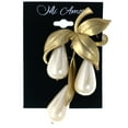 thumbnail image 2 of Leaf Brooch-Pin With Bead Accents Gold-Tone & White Colored #LQP1247, 2 of 2