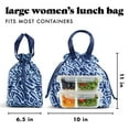thumbnail image 7 of Fit + Fresh Cromwell Women's Lunch Bag, Cinch Closure Lunch Box With Containers, Navy Brush, 7 of 7
