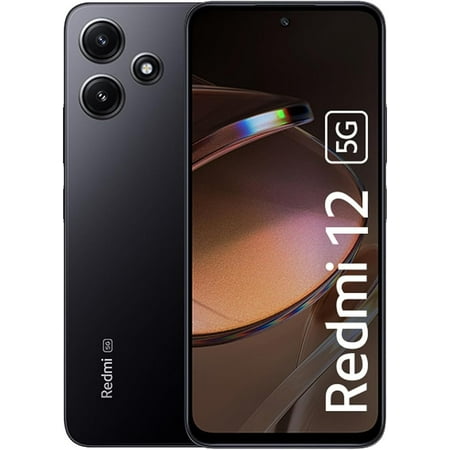 Xiaomi Redmi 12 5G GSM Factory Global Unlocked (Works with Tmobile, Mint, Tello & Global) 6.79" 50mp Triple Camera - (128GB+4GB Midnight Black)