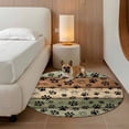 thumbnail image 3 of Dog Claws Painting Round Living Room Rugs 4 ft, Vintage Green Wood Striped Farm Animal Country Washable Area Rug with Non-Slip Sturdy Edge Binding Round Carpet for Entryway Kitchen Bedroom Bathroom, 3 of 9