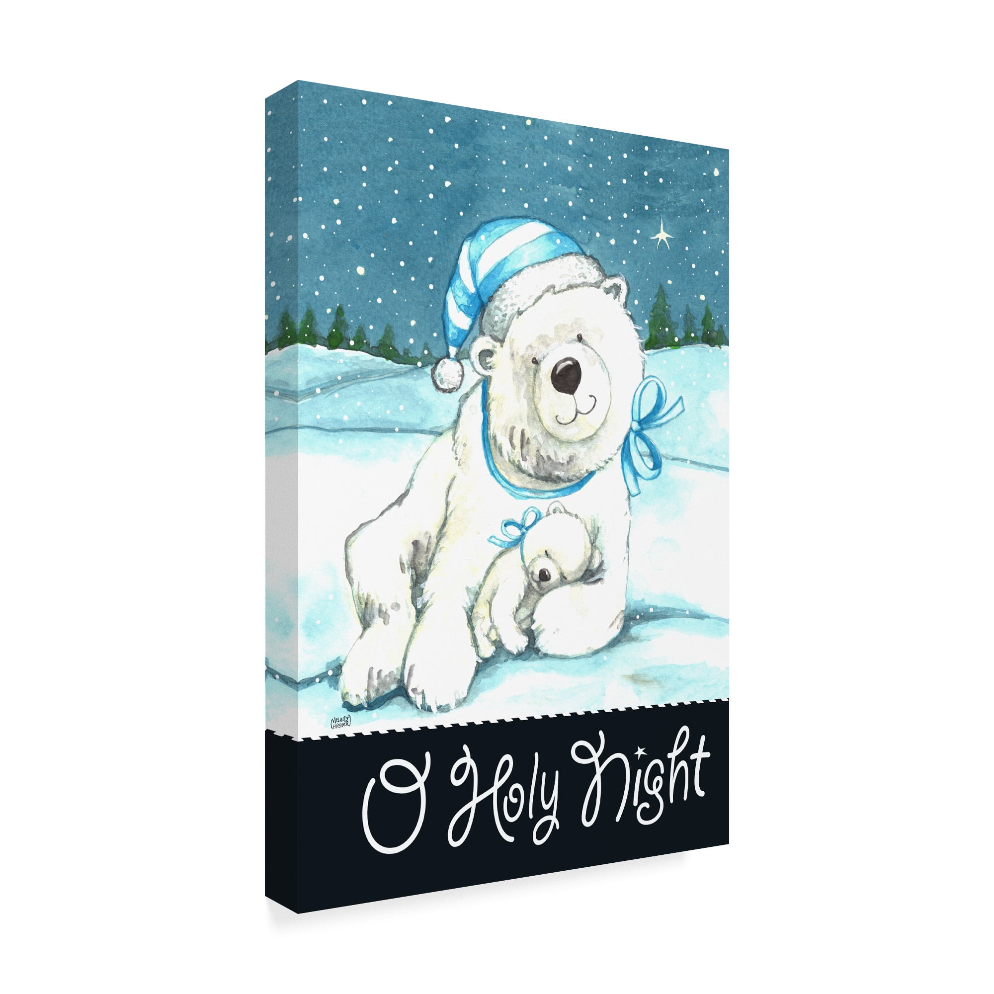Trademark Fine Art 'Polar Bear Holy Night' Canvas Art by Melinda Hipsher