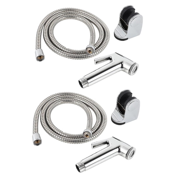 2x juego de grifo para bidé y inodoro, cabezal de ducha de mano, rociador de agua, accesorio de boquilla para baño, manguera y Mou de pared