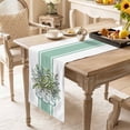thumbnail image 4 of Eucalyptus Leaves Table Runner Green Striped Glass Bottles Plants Spring Table Runners Dresser Scarves Holiday Kitchen Dining Table Decoration for Home Party Indoor 13x36 Inch, 4 of 9