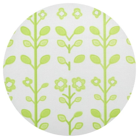 

Green Flowers Pattern 6-Piece 15.4in Durable PVC Plate Mats Heat-Resistant for Parties and Dining