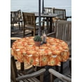thumbnail image 2 of Outdoor Tablecloth with Umbrella Hole Zipper Orange Flowers Round Tablecloth 60" Waterproof Outside Table Cloth Spring Floral Country Pastoral Retro Patio Table Cover Tablecloths for Picnic Party, 2 of 8
