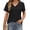 Black, variant on Eyelet Womens Tops Short Sleeve Dressey Casual Blouses V Neck Work Shirts Summer Basic Tees