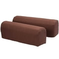 thumbnail image 4 of Collections Etc Armrest Covers for Recliners, Sofas, and Chairs with Stretch, Textured Pattern - Set of 2 (CHOCOLATE), 4 of 4