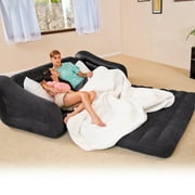 Intex Inflatable Corner Couch Sectional + Queen Size Pull-Out Futon Sofa Bed Image 11 of 12