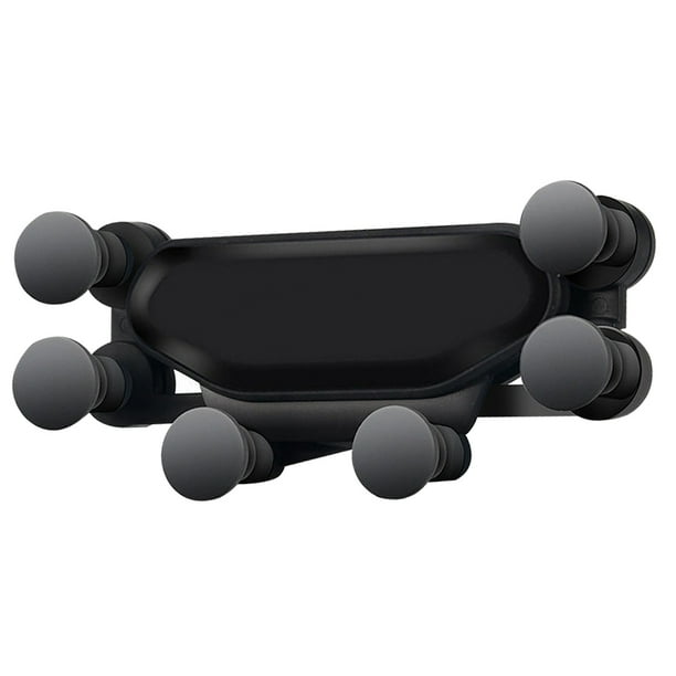 Cateissary Nuevo soporte de teléfono para salida de aire de coche, montaje móvil de ventilación de aire de conducción de plástico por gravedad, Teléfono y Comunicación negro