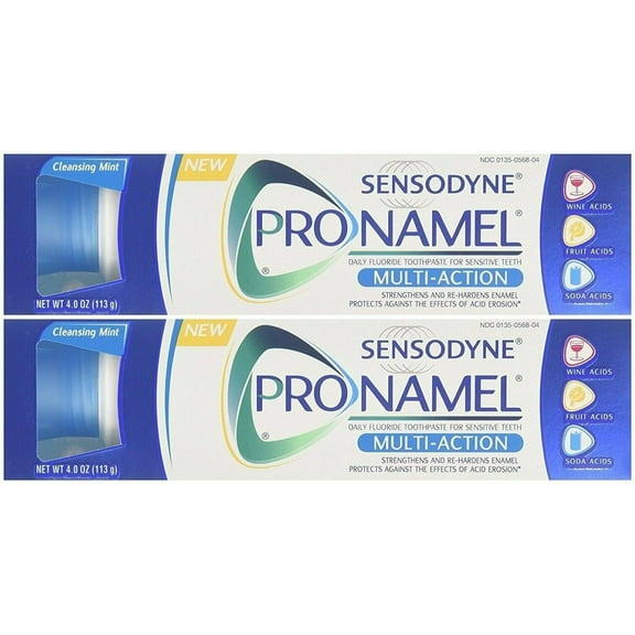 Sensodyne Pronamel Multi-Action Toothpaste, Cleansing Mint 4 oz (Pack of 2)