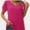 Hotpink, variant on Womens Summer Casual Shirts Short Sleeve Tunic V Neck Trendy Blouses Tops