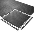 thumbnail image 4 of Philosophy Gym Pack of 6 Exercise Flooring Mats - 24 x 24 Inch Foam Rubber Interlocking Puzzle Floor Tiles - Black, 4 of 7