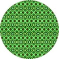 thumbnail image 1 of Ahgly Company Machine Washable Indoor Round Transitional Neon Green Area Rugs, 3' Round, 1 of 7