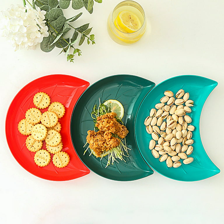 4pcs 15cm Deep Snack Plates Square Plastic Trays Anti-shock Brief Fruit Tray  Living Room Candy Dishes Set Dry Food Plate