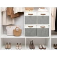 thumbnail image 6 of 13x13 Inches Storage Cube, Fabric Storage Bins with PU Handles, Collapsible Organizer Baskets for Closet, Gray and White, 4-Pack, 6 of 14