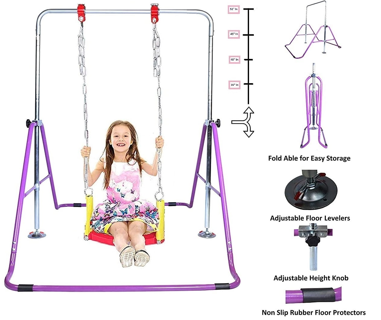 Gymnastics Training Bar Height Adjustable Horizontal Kip Bar for Kids Swing 