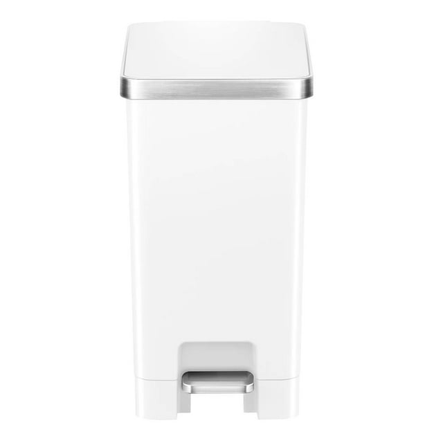Bote de basura Hometrends Modelo con Pedal Color Blanco rectangular 10 Litros