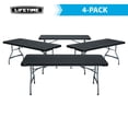 thumbnail image 3 of Lifetime 6 ft. Nesting Rectangle Folding Tables, Indoor/Outdoor, Black, 4 Pack (480350), 3 of 17