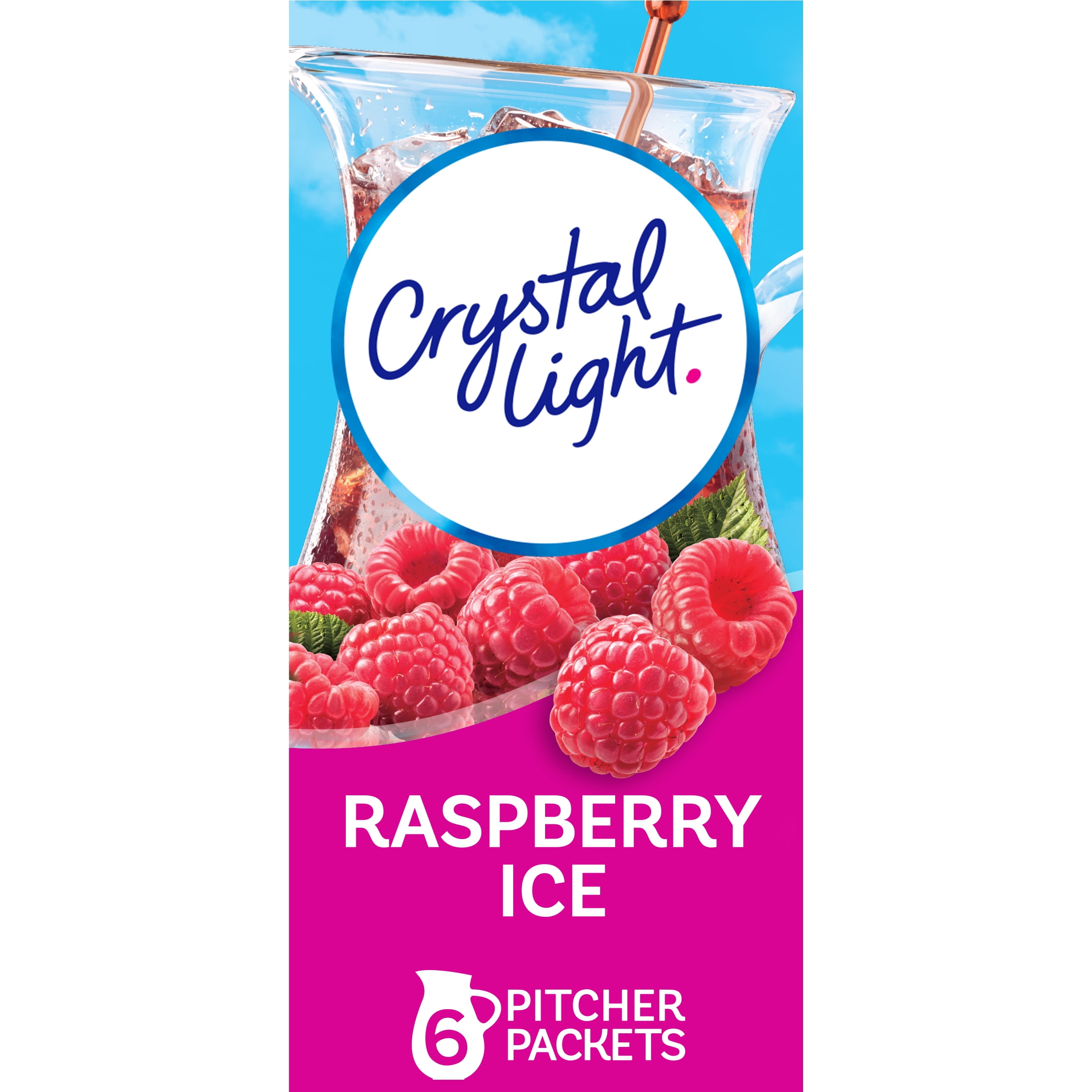 Crystal Light Raspberry Ice Artificially Flavored Powdered Drink Mix, 6 ct Pitcher Packets