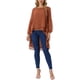 thumbnail image 2 of INSPIRAR CHIC Blusas Asimétricas de Manga Larga con Cuello Redondo para Mujeres, Casual y Elegante, Color Marrón Claro, 2 of 6