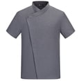 thumbnail image 1 of Uniforme de chef Delantal de cocina de verano de manga corta con bolsillos delanteros Trajes Carnicero Servidor Ropa Suministros para el hogar Absorbedores de humedad Gris 5XL sidaley LF000327-14, 1 of 7