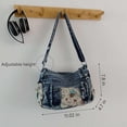 thumbnail image 5 of SPEKSEE Denim Purse Crossbody Bags, Boho Hobo Crossbody Bags for Women, Casual Y2K Travel Purse with Butterfly Pattern Lots of Pockets, 5 of 8