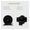 thumbnail image 3 of 4 Inch Inline Duct Ventilation Fan Circulation Vent Blower Air Purify Carbon Filter Combo Odor Control Grow Tent Kits ,Fast Wind Speed, 3 of 6