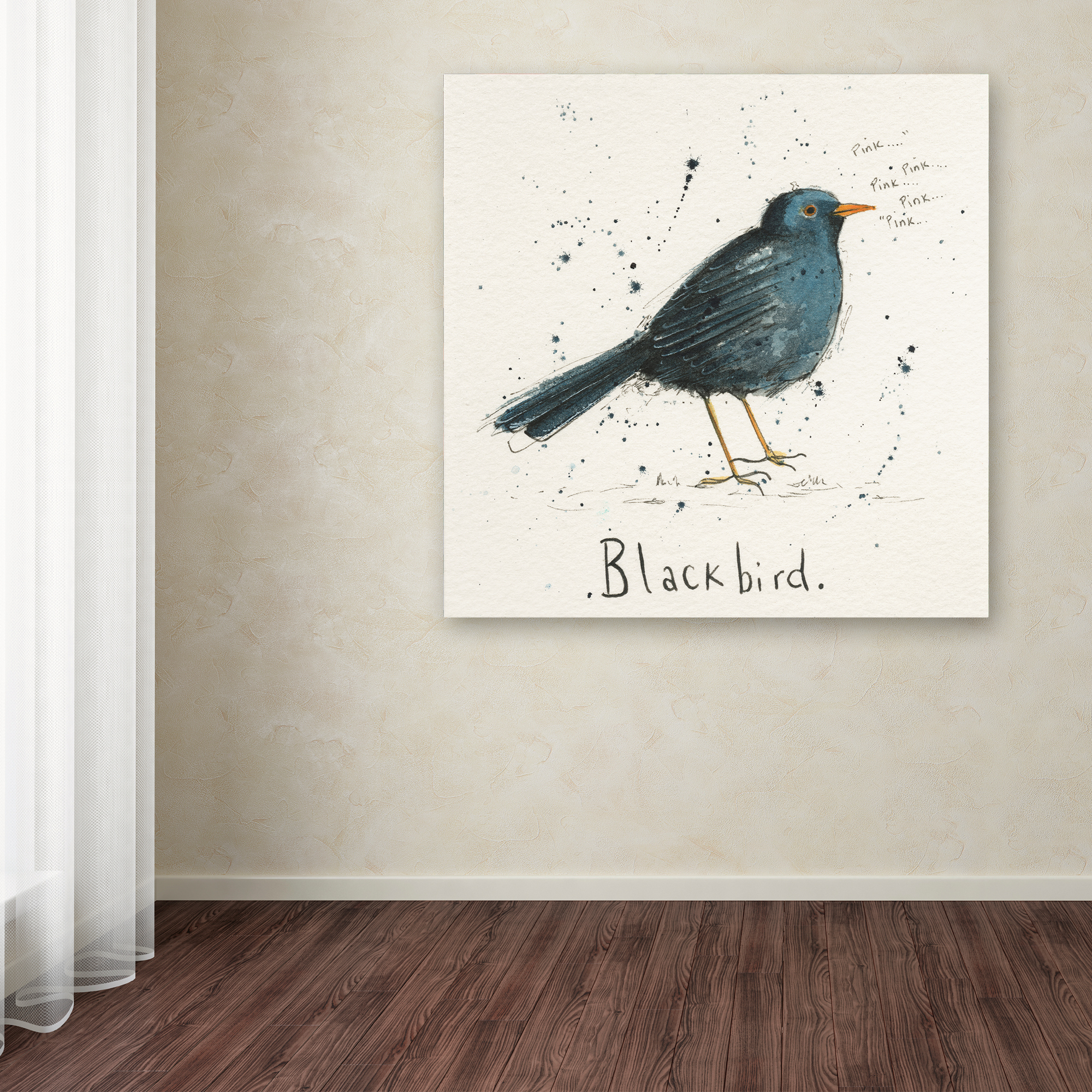 Trademark Fine Art 'Black Bird' Canvas Art by Michelle Campbell