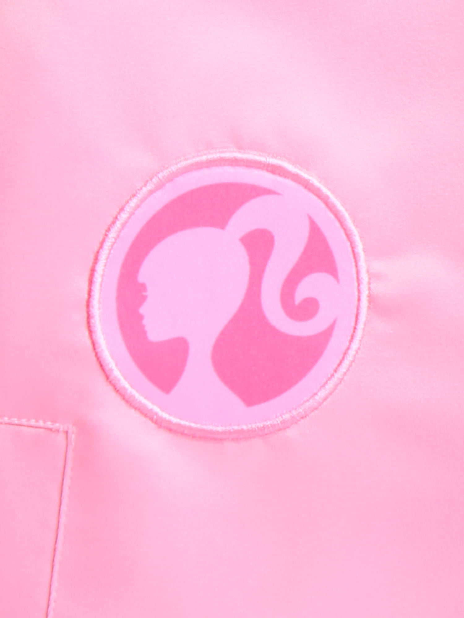 Barbie Girls' Graphic Patch Varsity Sateen Jacket with Long Sleeves, Sizes 4-12