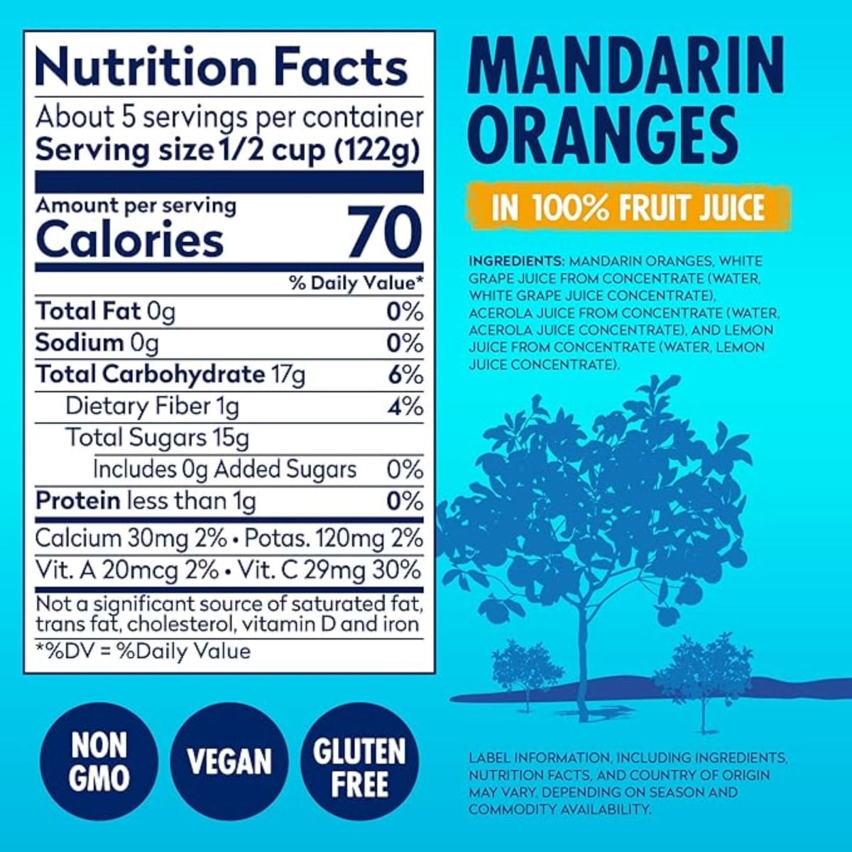 (3 pack) Dole Mandarin Oranges in 100% Fruit Juice, 23.5 oz Jar