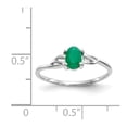 thumbnail image 5 of Solid 10k White Gold Genuine Emerald Green May Gemstone Birthstone Engagement Ring Size 5.5, 5 of 6