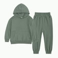 thumbnail image 2 of Towmus Youth 2PCS Jogger Outfits Set Causal Solid Color Hooded + Sweatpants Boys Girls Athletic Sweatsuits Pullover Clothes, 2 of 4
