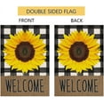 thumbnail image 5 of Shmbada Summer Sunflower Garden Flag 12x18 Vertical Double Sided Buffalo Floral Welcome Farmhouse Outdoor Decorations Burlap Yard Flag, 5 of 7