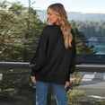 thumbnail image 3 of OBEEII Womens Sweatshirts Long Sleeve Round Neck Pullover Tops Shirts Black Sweatshirts Relaxed Fit Tops for Work Office, 3 of 6