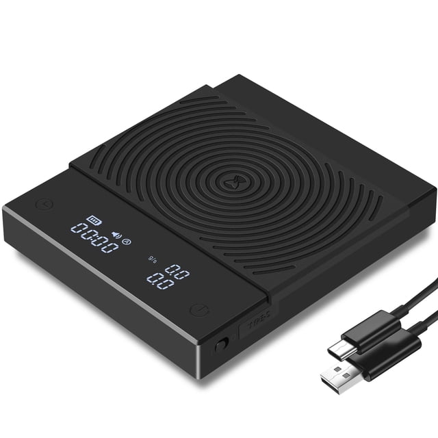 TIMEMORE Black Mirror Basic 2 Coffee Scale with Timer, 2kg/0.1g High Precision Kitchen Scale, Espresso Scale with Flow Rate Function, Digital Coffee